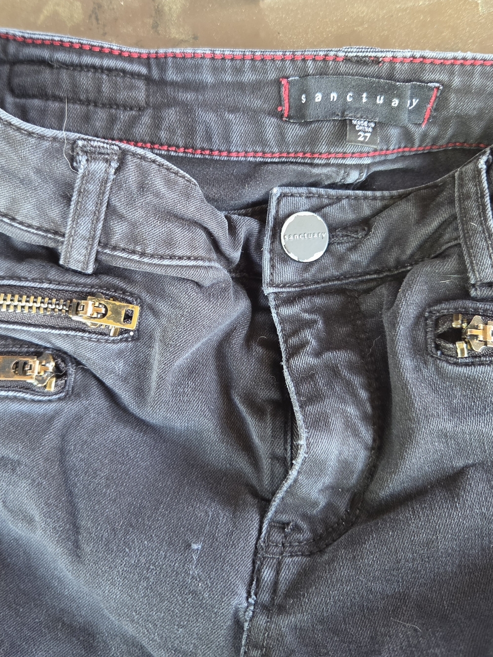 Sanctuary Black Zip-Accent Pants